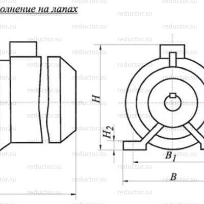 Мотор-редуктор 2МВз-80 — Габаритные и присоединительные размеры